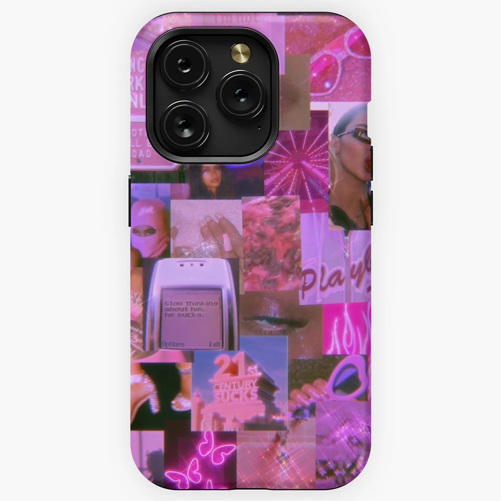 Coque iPhone avec l'œuvre « Pink aesthetic case » de l'artiste nouhy2008