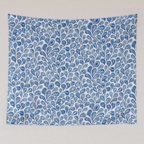 Item preview, Modern Blue Paisley Pattern designed and sold by creativinchi.