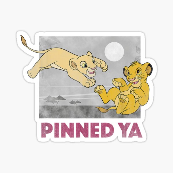 "Lion King Young Simba Nala Pinned Ya Graphic " Sticker by LiuPing