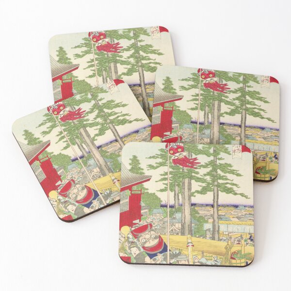 Item preview, Forty-Eight Famous Views of Tokyo - Year-end Market at Kanda Myojin Shrine - Shōsai Ikkei 1871 designed and sold by Gin  Neko.