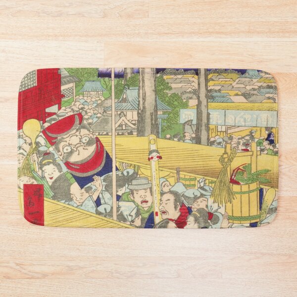 Item preview, Forty-Eight Famous Views of Tokyo - Year-end Market at Kanda Myojin Shrine - Shōsai Ikkei 1871 designed and sold by Gin  Neko.