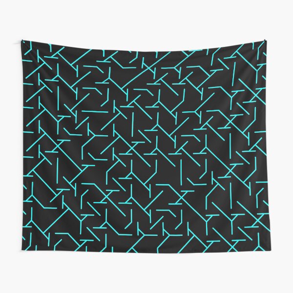 Turquoise Complex Line Pattern | Random | Illustration | cool | modern art | abstract art | fractal art Tapestry