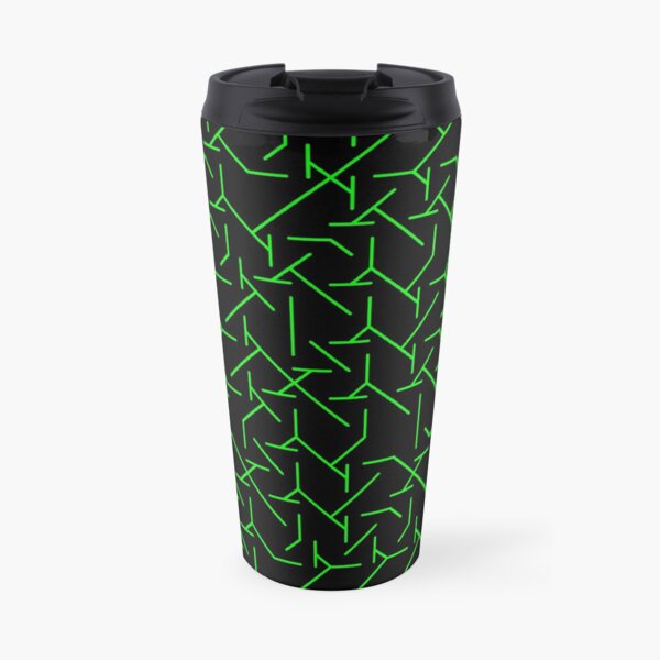 Green Complex Line Pattern | Random | Illustration | cool | modern art | abstract art | fractal art Travel Mug