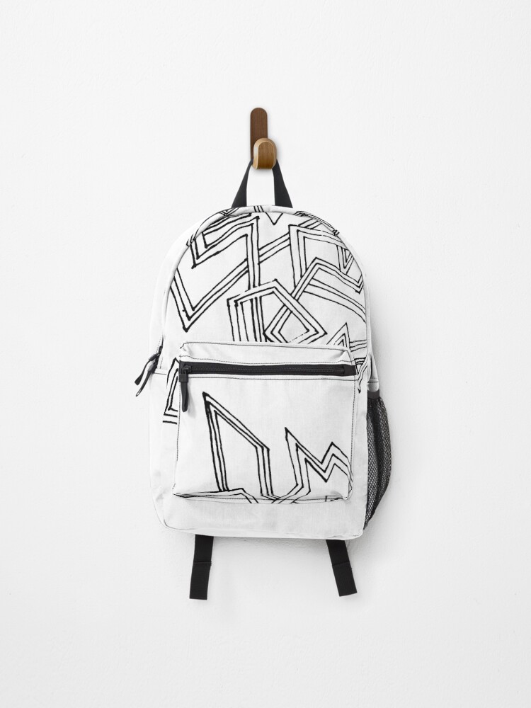 Thumbnail 1 of 3, Backpack, Minimal Abstract Line Drawing designed and sold by badlydrawnbabe.