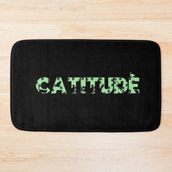 Item preview, Pale Green Catitude With Black Pawprints On Black | Cat Font designed and sold by SerendipityNow.