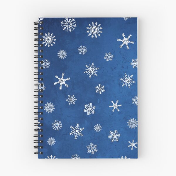 Item preview, Snowflakes in White on a cool Grungy Dark Blue designed and sold by hobrath.