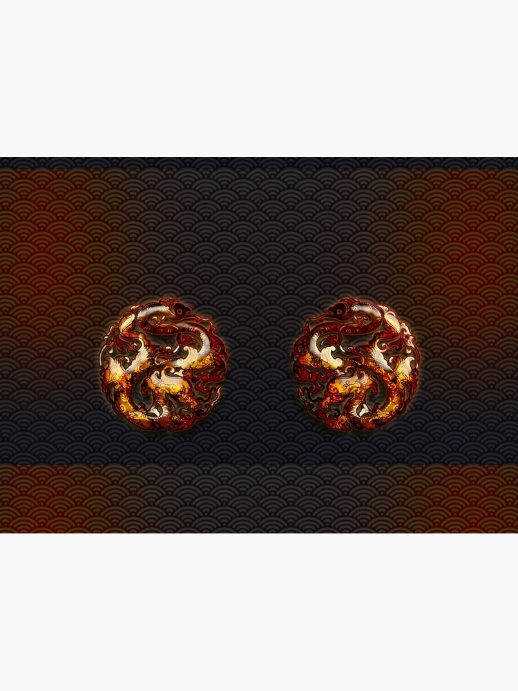 Twin Dragon Fire Wheels on Black by PLUGOarts