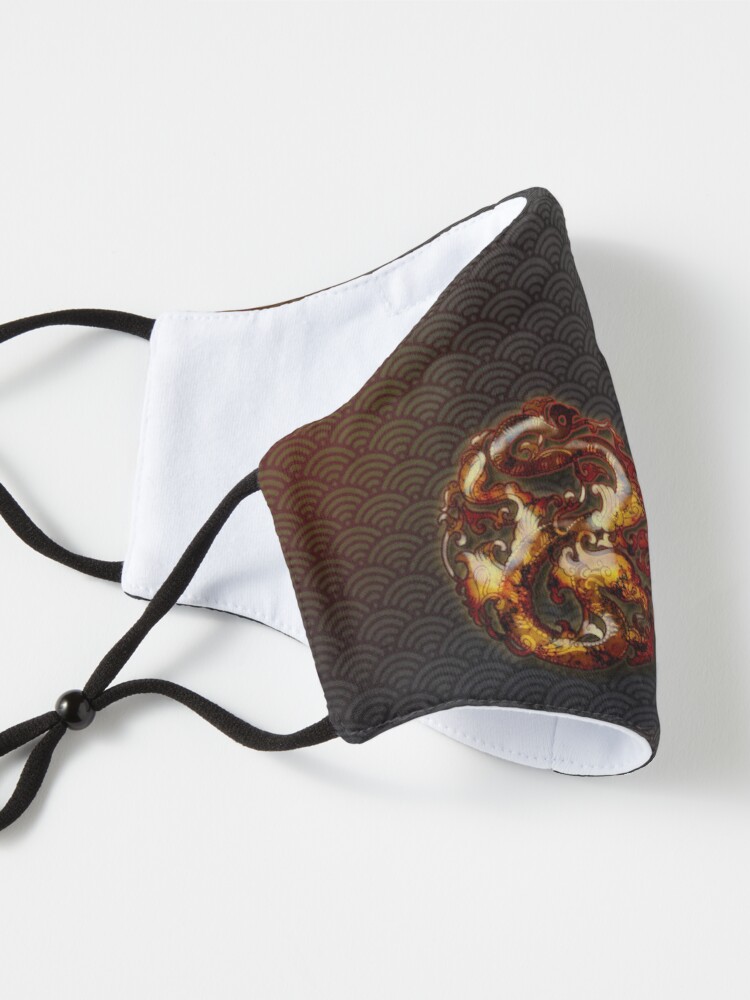 Alternate view of Twin Dragon Fire Wheels on Black Mask