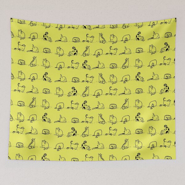 Item preview, Cats Yoga Class On Yellow | Cat Yoga designed and sold by SerendipityNow.