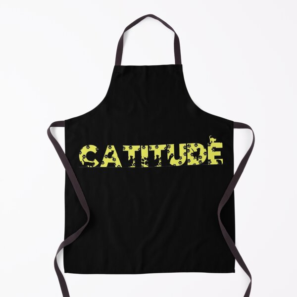 Item preview, Yellow Catitude With Black Pawprints On Black | Cat Font designed and sold by SerendipityNow.