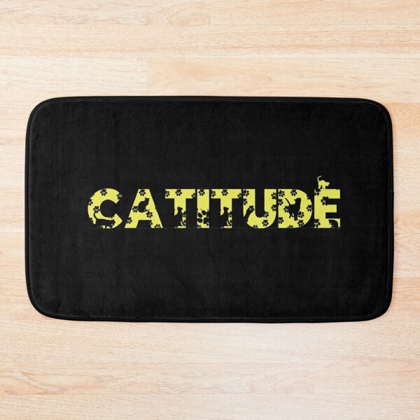 Item preview, Yellow Catitude With Black Pawprints On Black | Cat Font designed and sold by SerendipityNow.