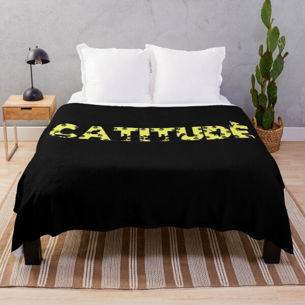 Item preview, Yellow Catitude With Black Pawprints On Black | Cat Font designed and sold by SerendipityNow.