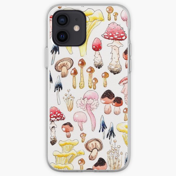 Botanical mushroom illustration iPhone Soft Case