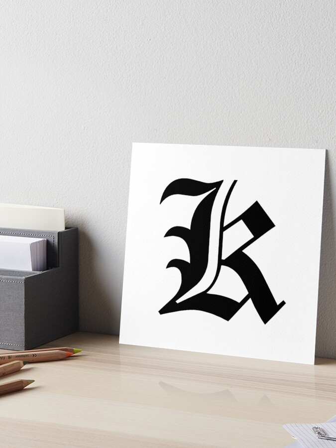 K – Old English Initial Black Letter K Art Print for Sale by Typeglyphs