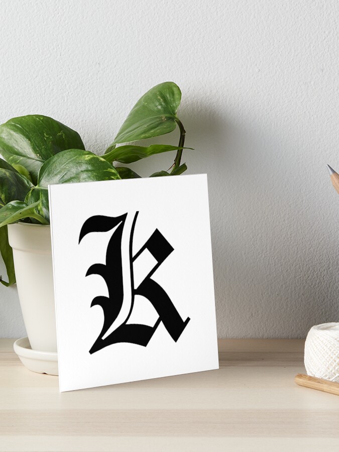 K – Old English Initial Black Letter K Art Print for Sale by Typeglyphs