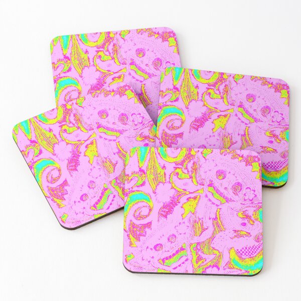 Item preview, Pink and Green Balinese Barong Indonesia designed and sold by AlteredAtelier.