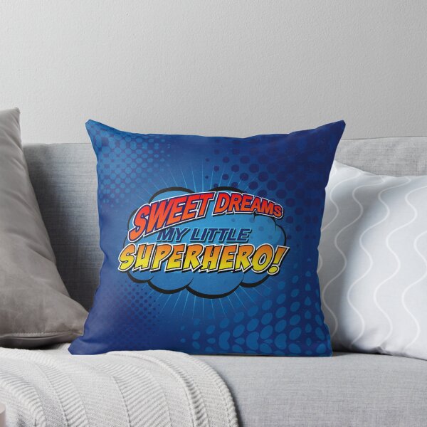 Sweet Dreams Superhero Comic Book Style Throw Pillow
