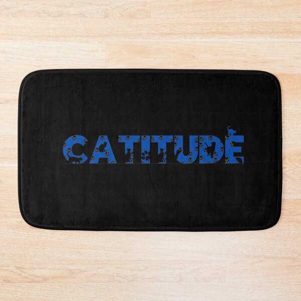 Item preview, Cobalt Blue Catitude With Black Pawprints On Black | Cat Font designed and sold by SerendipityNow.