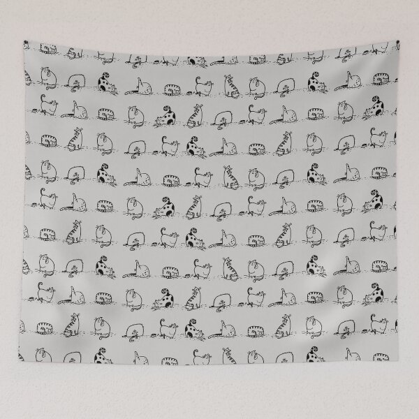 Item preview, Cats Yoga Class On Gray | Cat Yoga designed and sold by SerendipityNow.