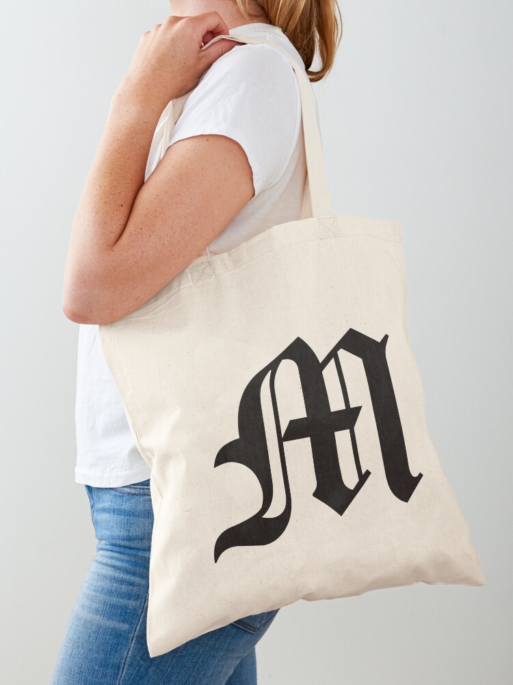 M – Old English Initial Black Letter M Tote Bag for Sale by