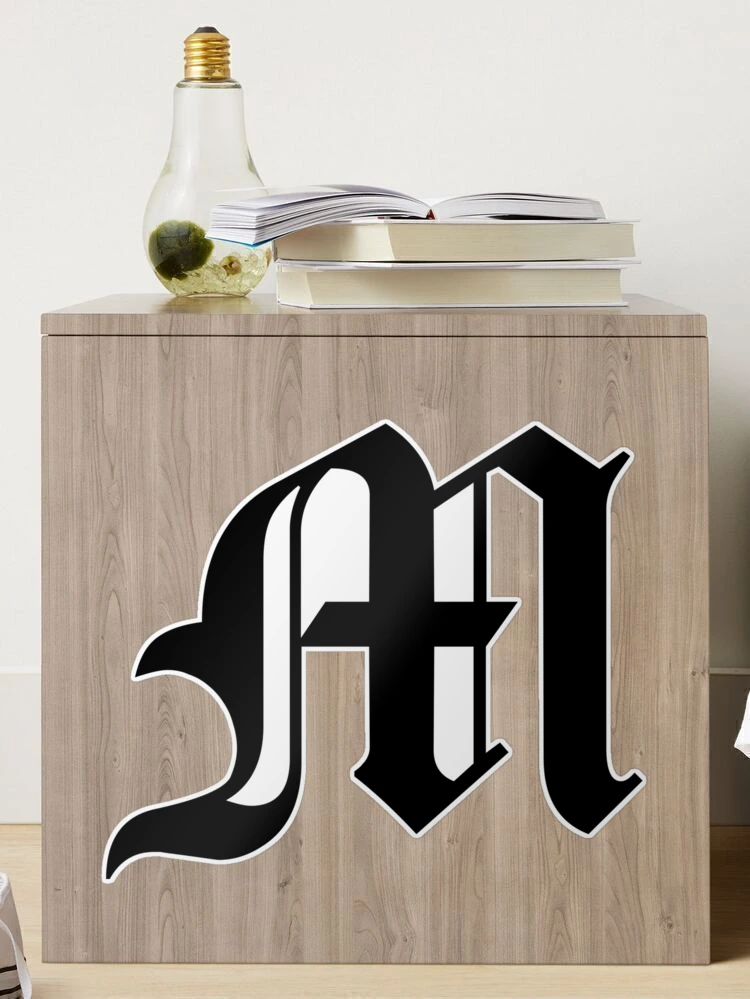 Old English Letter M Initial Vinyl Decal Sticker 