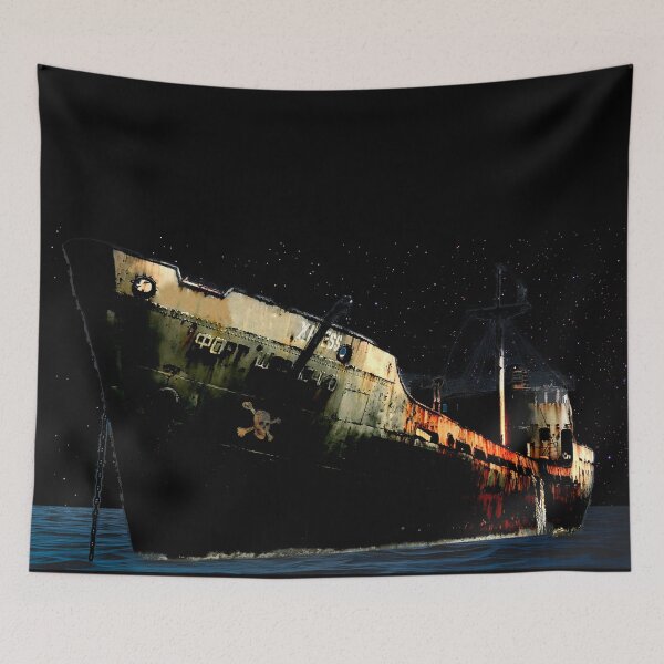 Item preview, Spooky Ghost Ship Anchored at Night  designed and sold by thedvguy.