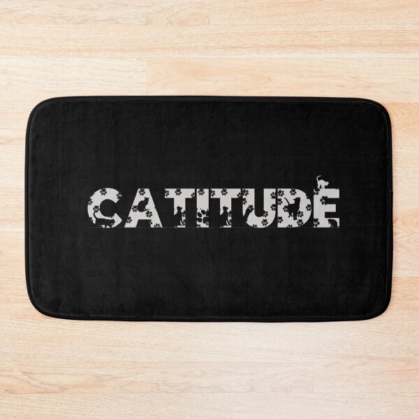Item preview, Gray Catitude With Black Pawprints On Black | Cat Font designed and sold by SerendipityNow.