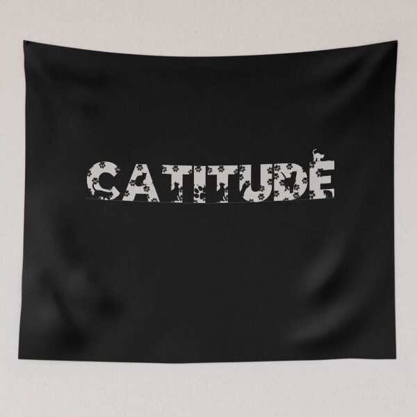 Item preview, Gray Catitude With Black Pawprints On Black | Cat Font designed and sold by SerendipityNow.