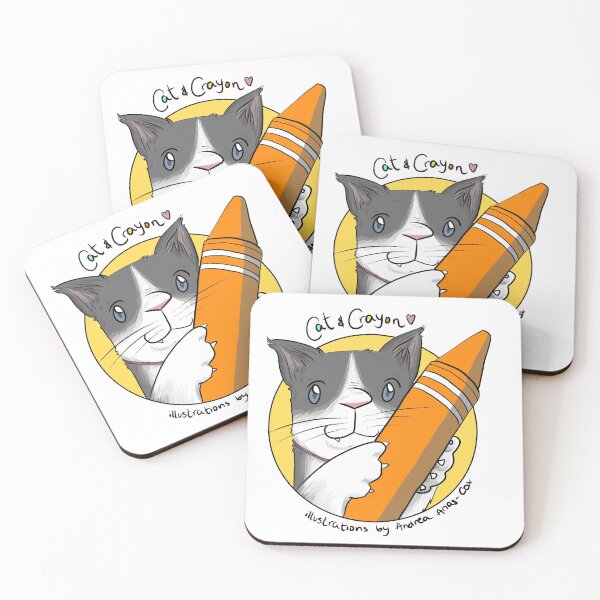 Item preview, Kitty hugging crayon designed and sold by catandcrayon.