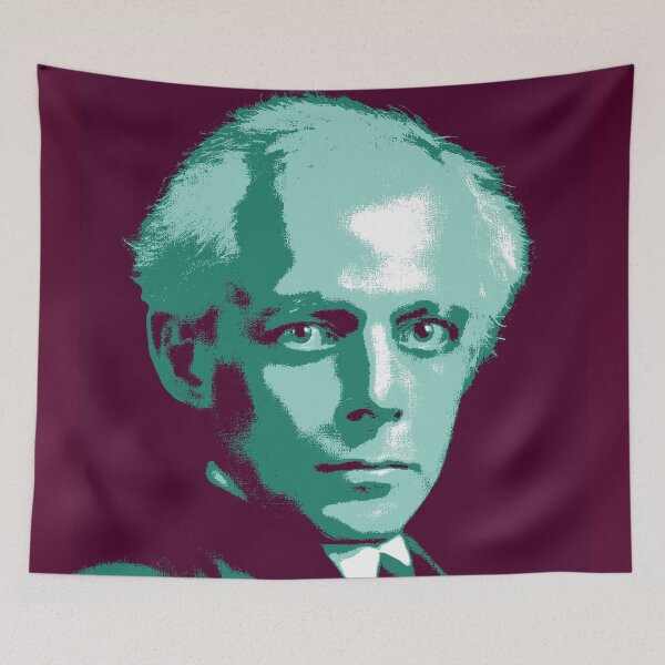 Item preview, Béla Bartók Teal Burgundy Portrait designed and sold by zavadadesigns.