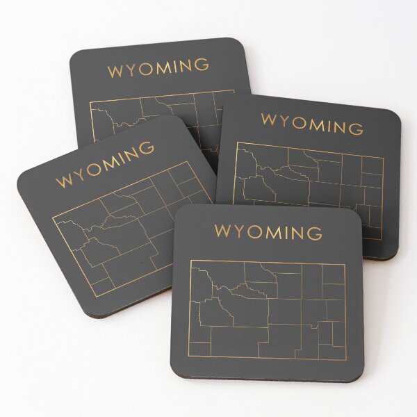 Item preview, Wyoming Gold State Counties Map designed and sold by Alo.