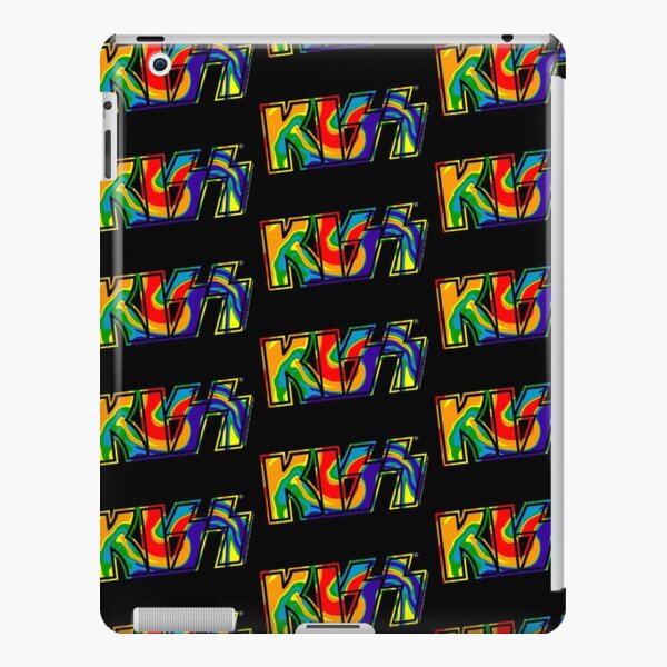 Rainbow Tie-Dye Kiss The Band Logo Dark iPad Snap Case