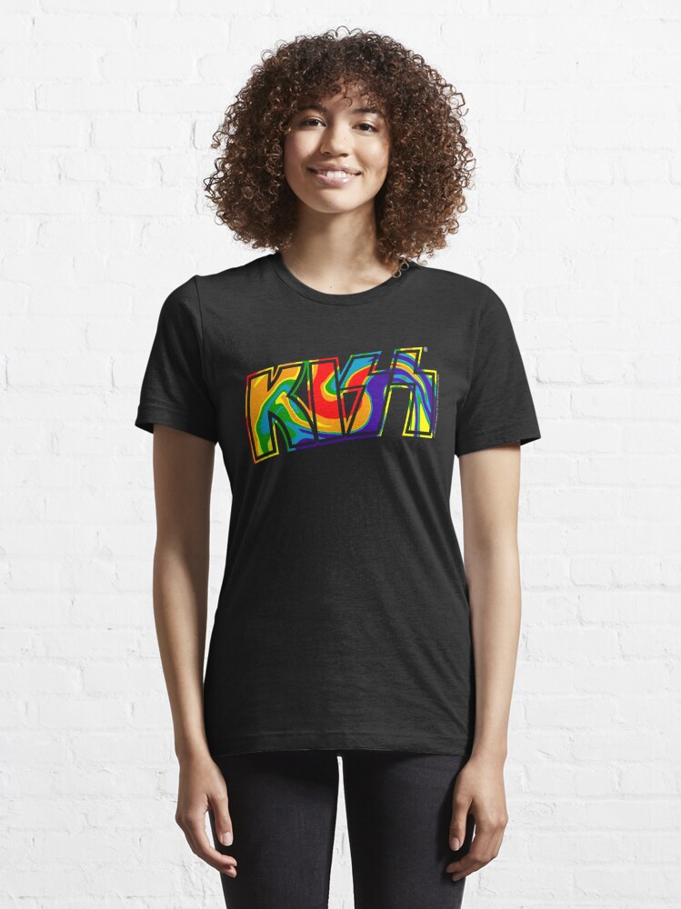 Discover Rainbow Tie-Dye Kiss The Band Logo Dark | Essential T-Shirt 