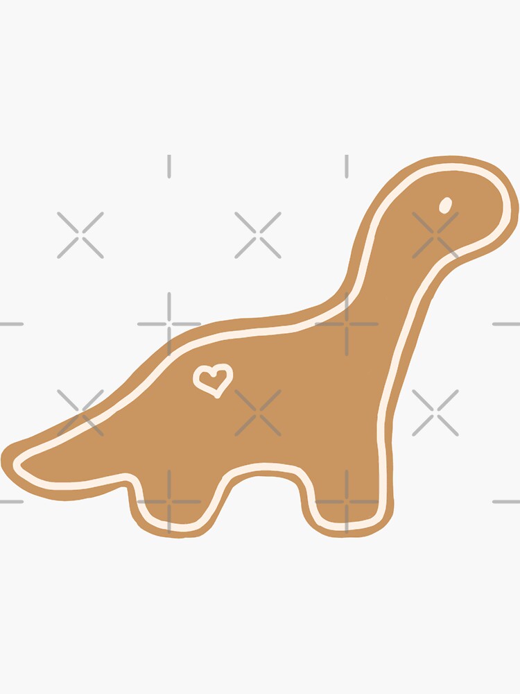 Little Gingerbread Christmas Dino Brontosaurus Apatosaurus - White Sticker  for Sale by bassoongirl123