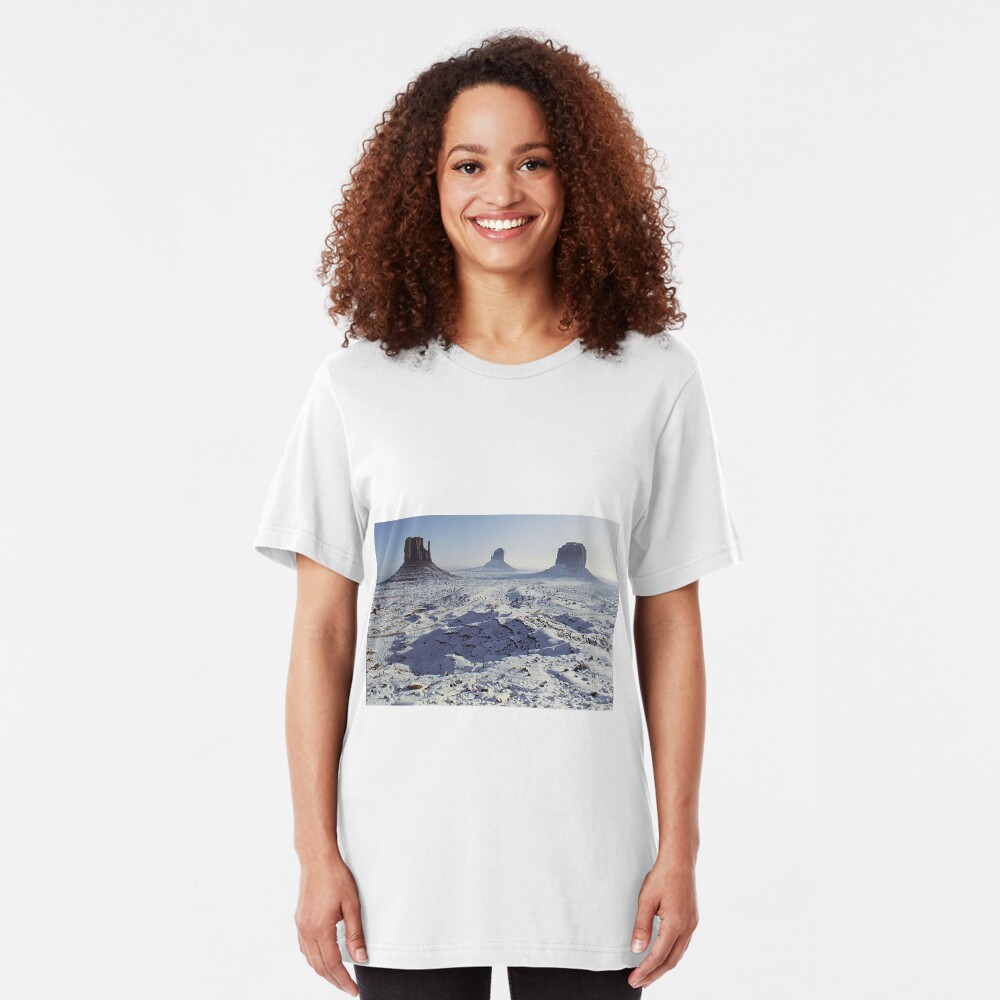 Monument Valley in the snow Slim Fit T-Shirt