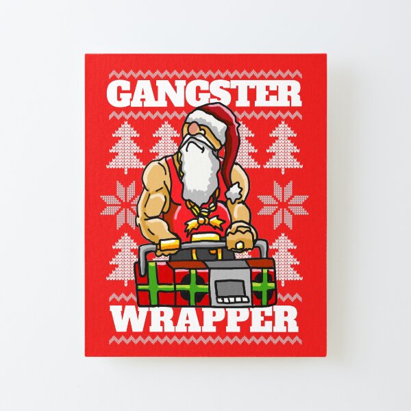 Gangsta Gangster Rap Christmas Theme - Ugly Christmas Hip Hop themed for the Holiday Season Canvas Mounted Print
