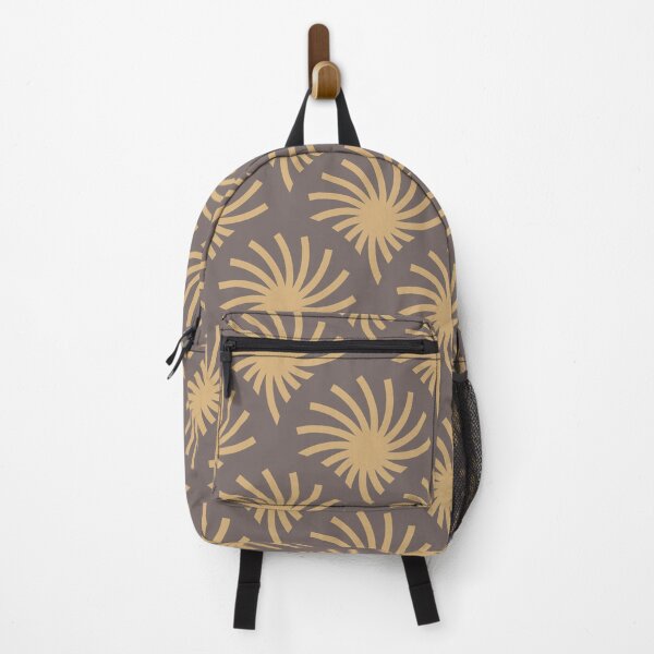 Item preview, Circular Palms Geometric Pattern – Medium Gray & Beige designed and sold by RoguePatterns.