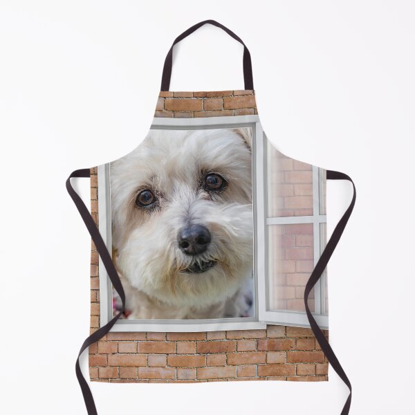 Item preview, Sweet Smiling Puppy Looking out Window - Brick Wall designed and sold by ittybittyowl.