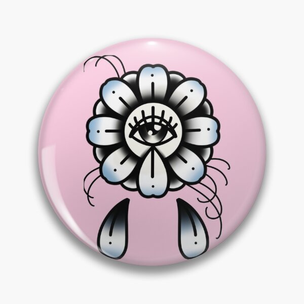 Item preview, Daisy Flower with Eye Cute Traditional Flash Tattoo designed and sold by Ella Mobbs.