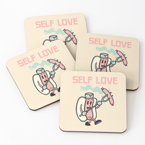 Item preview, Retro Self Love Pink Cartoon Hot Dog designed and sold by Mustard Prophet.