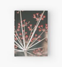 Red Fireworks. Botanical Abstract. Dark Floral Hardcover Journal