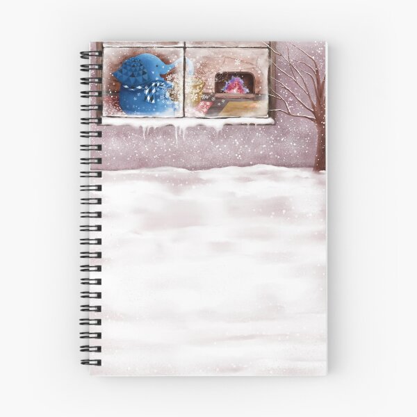 Item preview, Watercolor Illustration of a blue elephant playing by the fireplace at home  designed and sold by iswenyi.