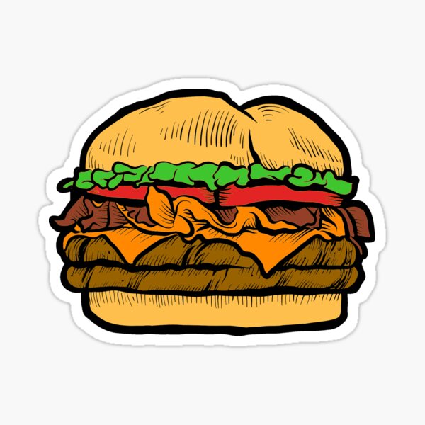 Cheeseburger Sticker for Sale by StickyFun  Burger king gift card,  Cheeseburger, Burger