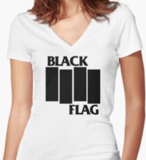 Black Flag Women's Fitted V-Neck T-Shirt
