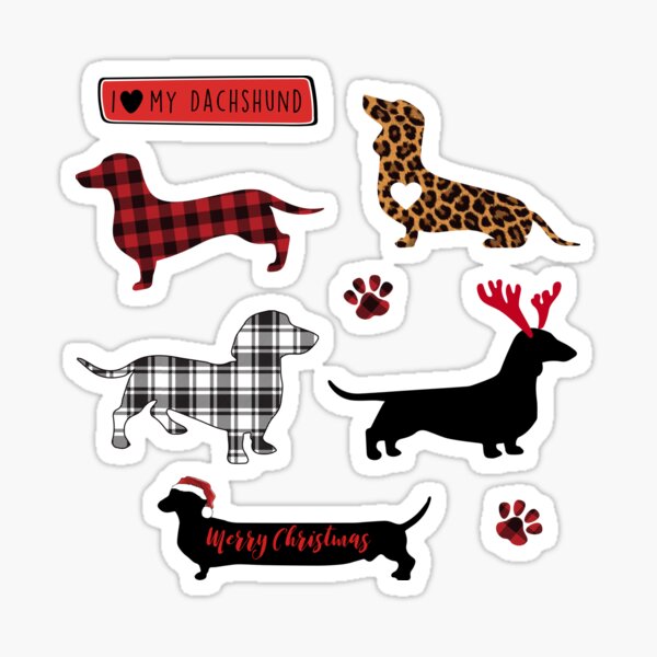 Funny Christmas Dachshund Sticker