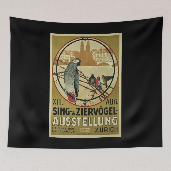 Item preview, retro sing ziervogel ausstellung zurich designed and sold by CorasPosters.