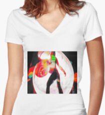 Graffiti Lightpainting Women's Fitted V-Neck T-Shirt