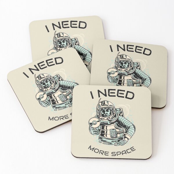 Item preview, I Need More Space Teal Cartoon Astronaut  designed and sold by Mustard Prophet.
