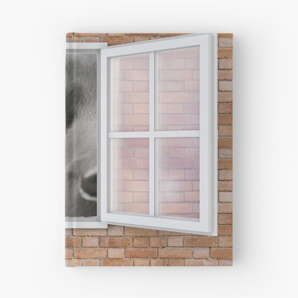 Item preview, Serious Labrador Dog Looking out Window - Brick Wall designed and sold by ittybittyowl.
