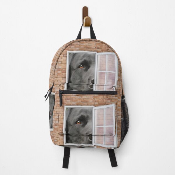 Item preview, Serious Labrador Dog Looking out Window - Brick Wall designed and sold by ittybittyowl.